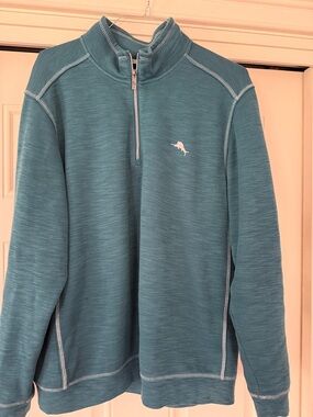 Men's Teal 1/4 Zip Performance Sweater Tommy Bahama size XL